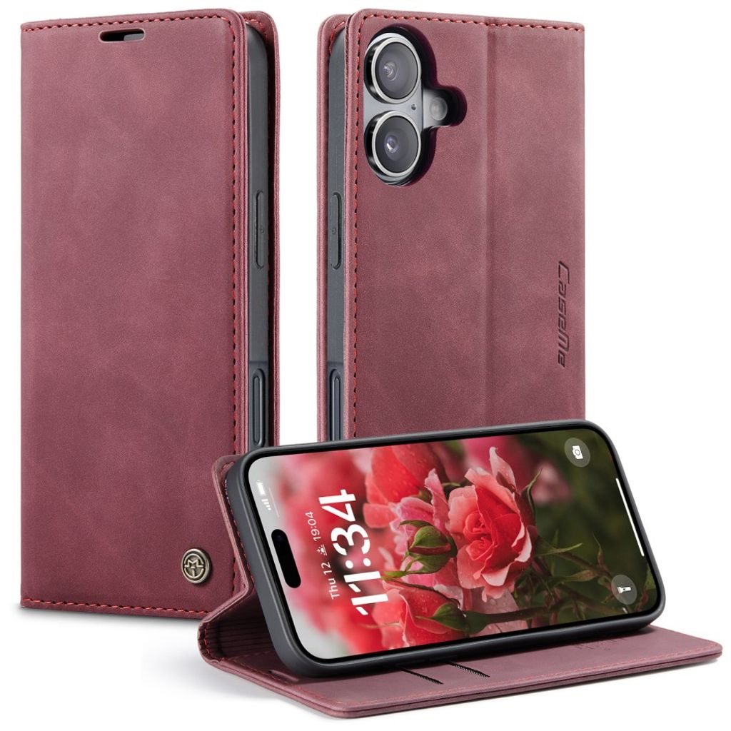 CASEME iPhone 17 plånboksfodral med Card Slots - röd