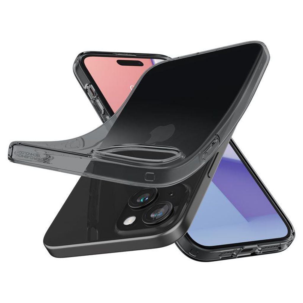Spigen Crystal Flex skal till iPhone 15 Plus – grå/Transparent