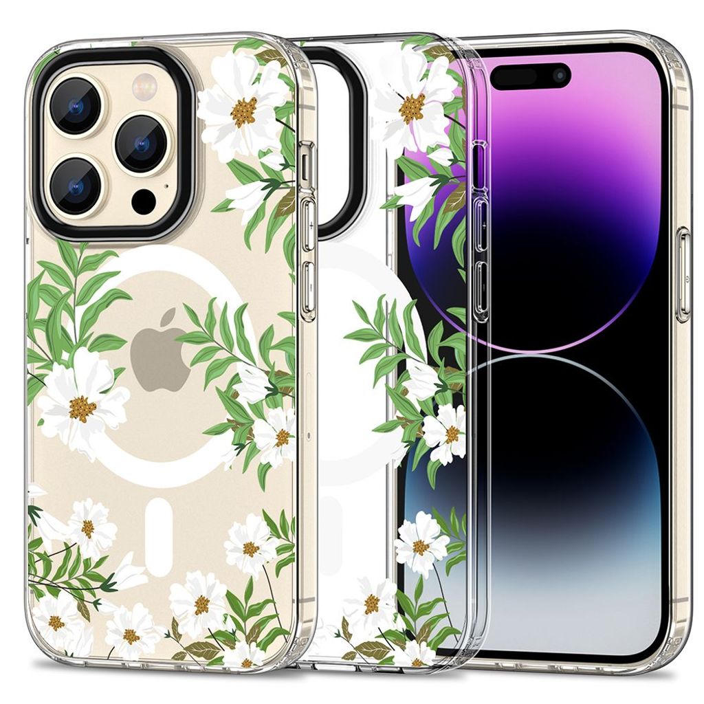 Tech-Protect MagMood MagSafe skal för iPhone 15 Pro - Daisies med Leaves