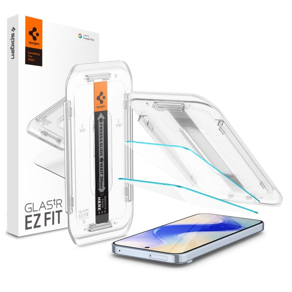 Spigen Glas.tR EZ Fit med Applicator, 2-pack skärmskydd för Google Pixel 9 Pro XL
