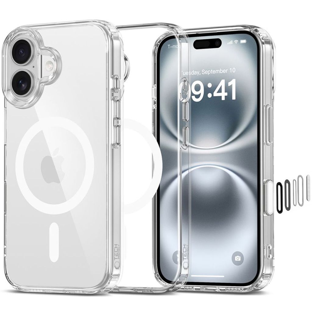 Tech-Protect Flexair Hybrid CC Magsafe skal för iPhone 16 - transparent
