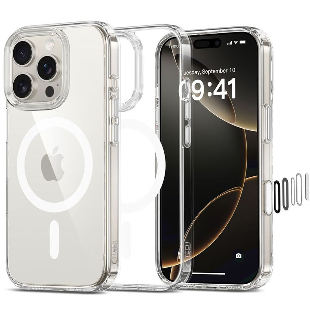 Tech-Protect Flexair Hybrid CC Magsafe skal för iPhone 16 Pro - transparent