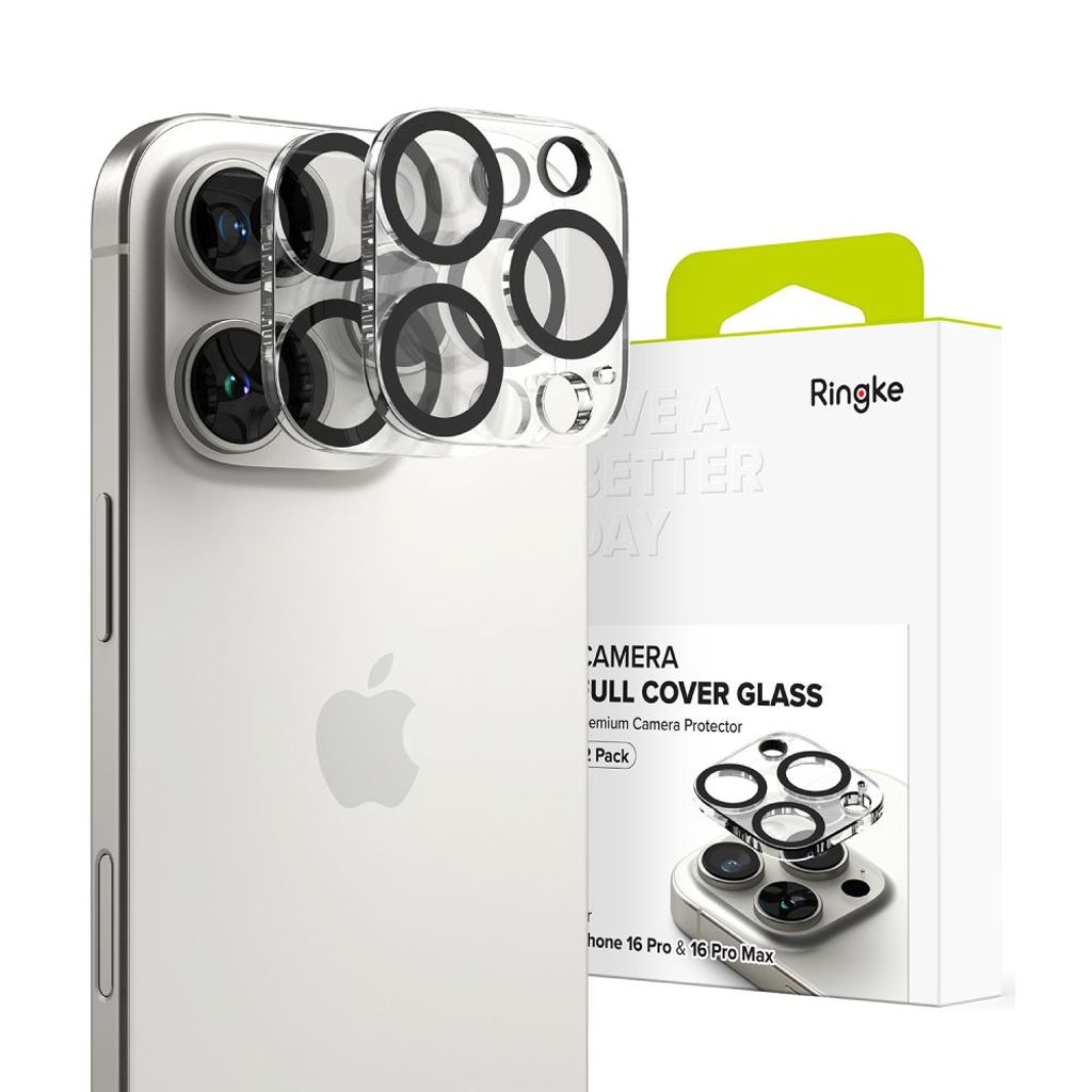 Ringke 2-pack härdat glas linsskydd för iPhone 16 Pro/16 Pro Max