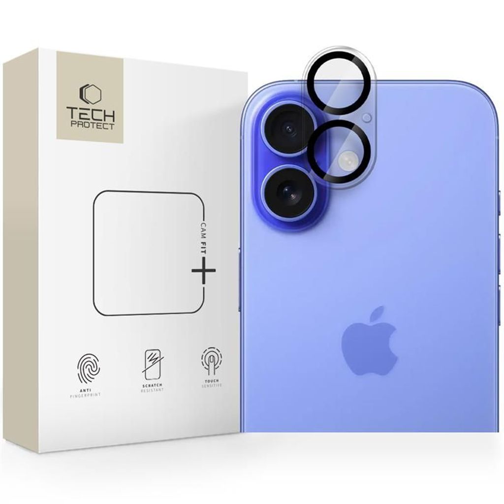 Tech-Protect Cam Fit+ linsskydd för iPhone 16/16 Plus - transparent