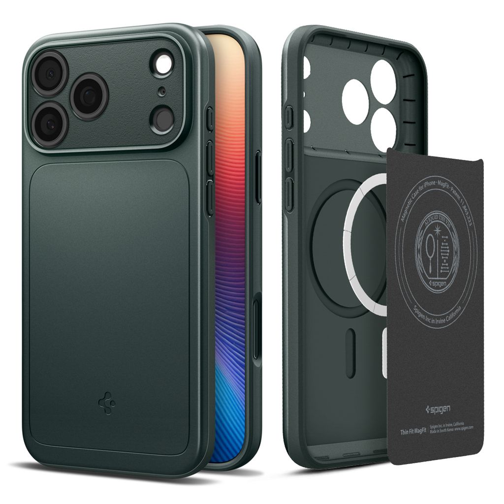 Spigen Thin Fit MagSafe skal för iPhone 17 Pro Max - grön