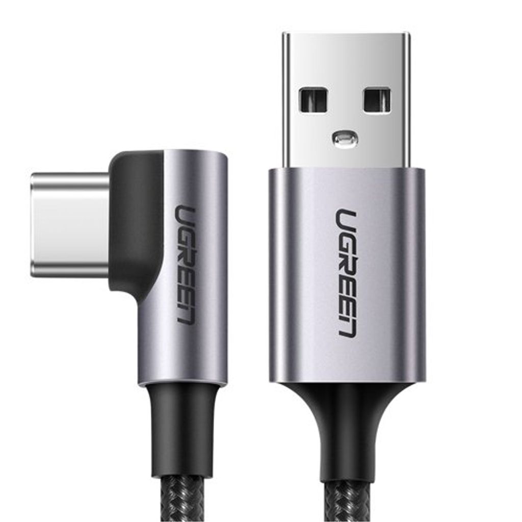 UGREEN USB-A to angled USB-C Cable, 2m - Space Gray
