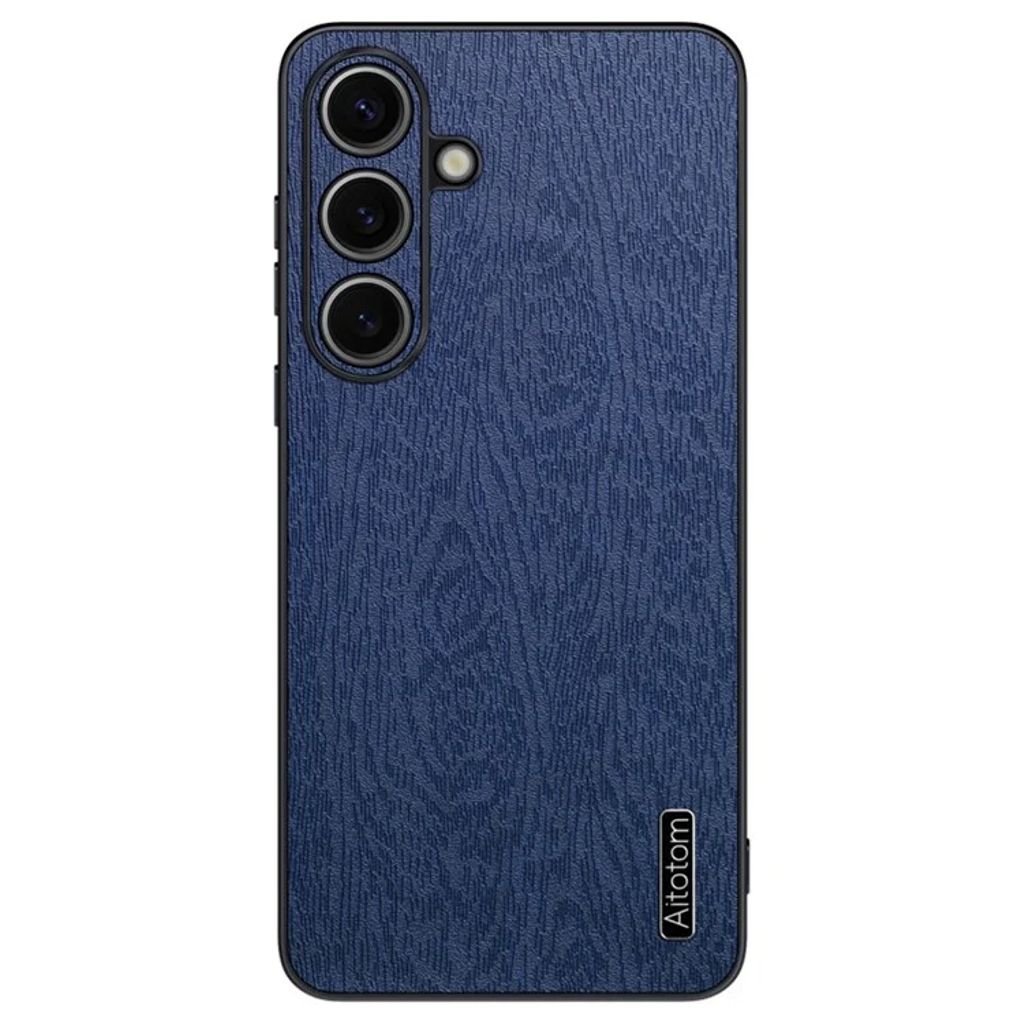 Samsung Galaxy S25 Casewith Wood Texture – blå