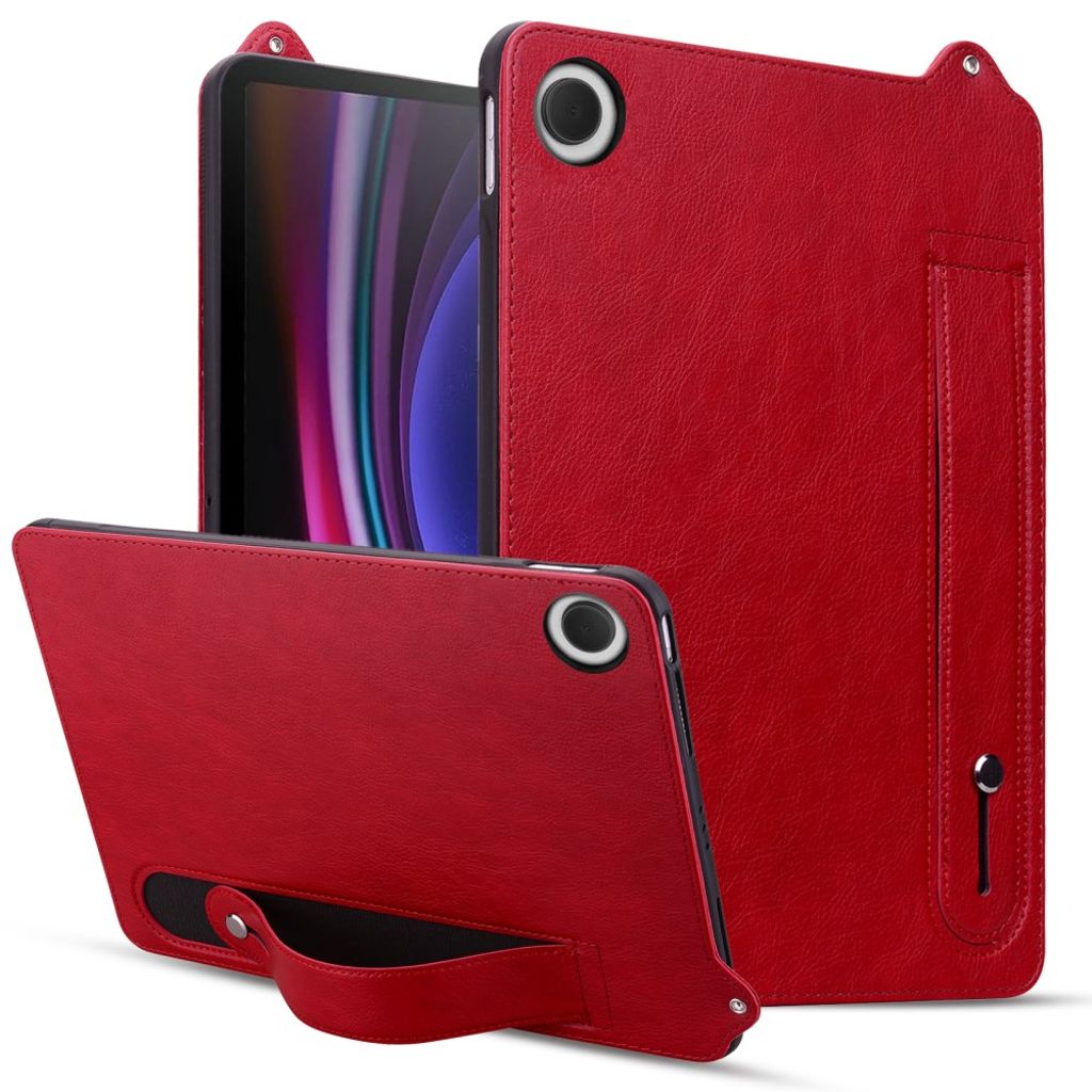Samsung Galaxy Tab A11 Plus / A9 Plus skal med Hand Strap - röd