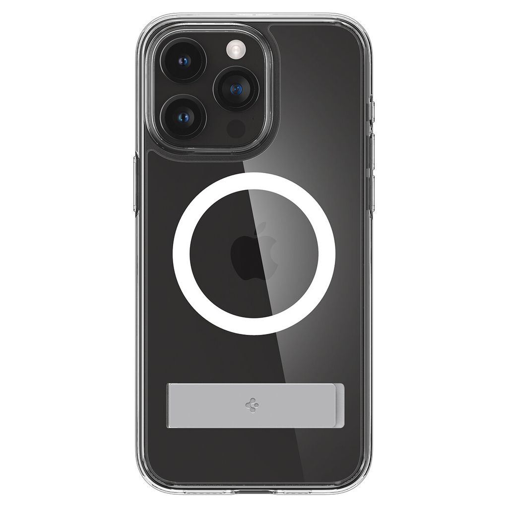 Spigen iPhone 15 Pro Ultra Hybrid skal S Magsafe skal med stativ - transparent