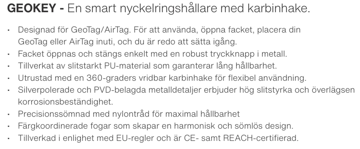 GeoKey – Smart nyckelringshållare med karbinhake