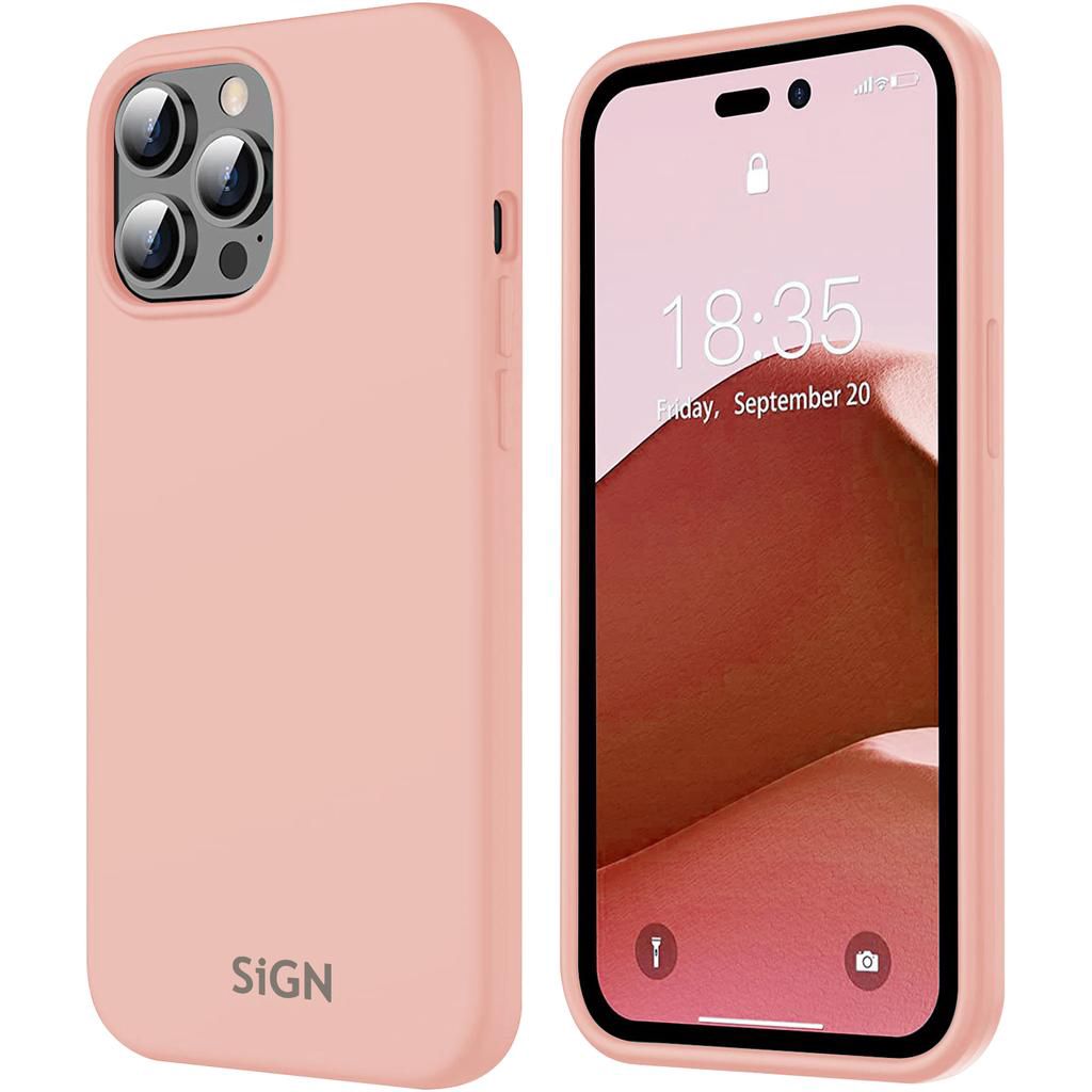 SiGN Liquid Silicone skal till iPhone 14 Pro Max – rosa