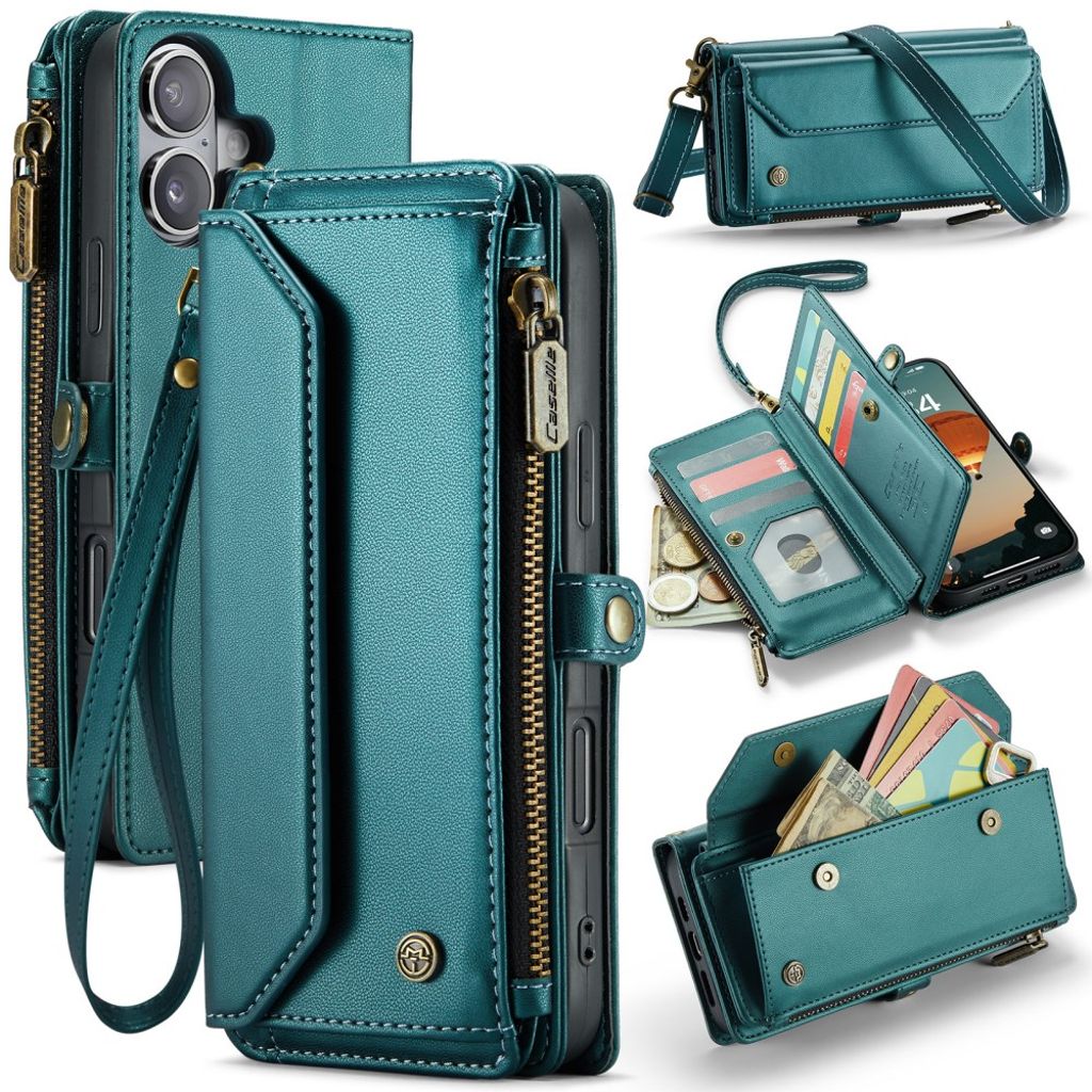 CASEME iPhone 16 Plus Cover with 10 Card Slots - Green