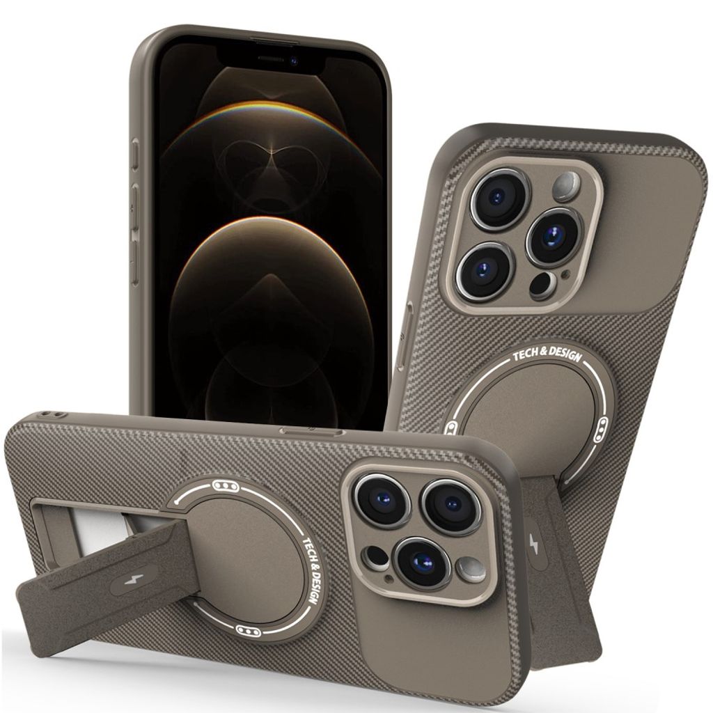 iPhone 12 Pro Max Case with Stand - Brown