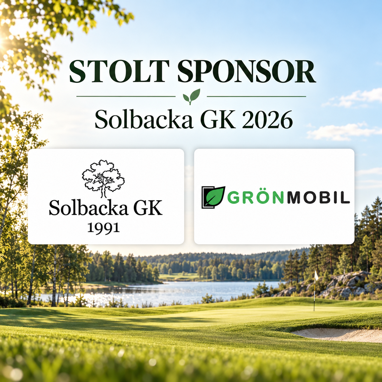 Grönmobil blir sponsor till Solbacka Golfklubb 2026