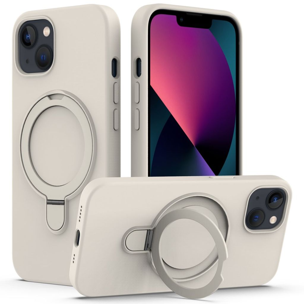 IPhone 14 Plus MagSafe skal with Ring stativ – Antique vit