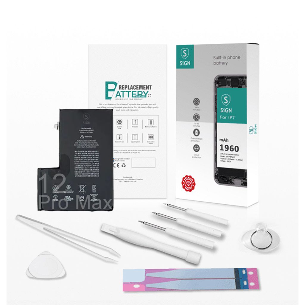 SiGN Complete batteri reservdel Kit – iPhone 12 Pro Max