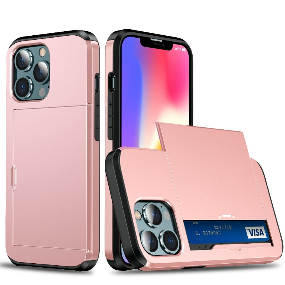 IPhone 13 mini skal with card holder - Rosé