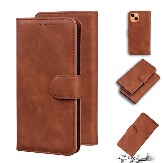 Pure Color Wallet Skal for iPhone 13 - Brown
