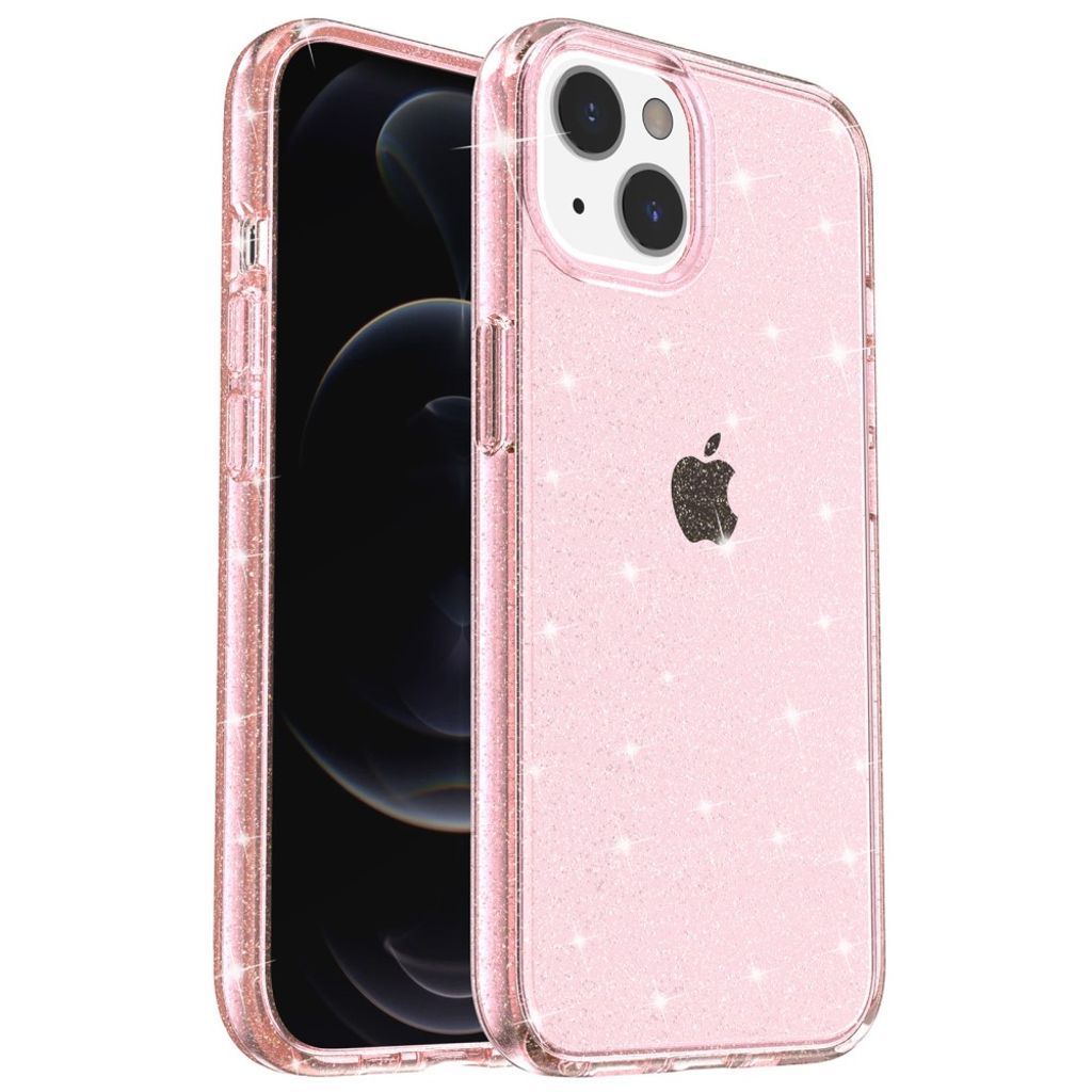 Sparkly iPhone 15 Plus skal - rosa
