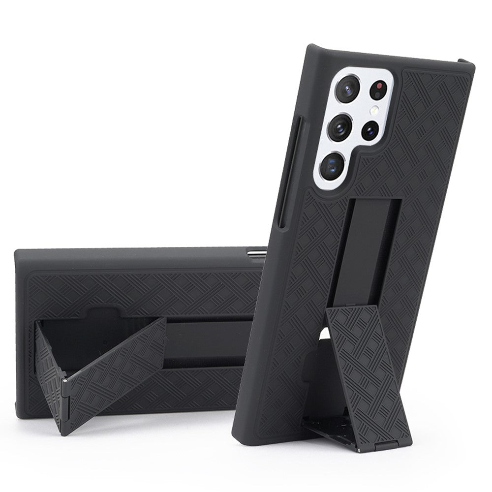 Samsung Galaxy S22 Ultra 5G smartphone case with a stand - Black