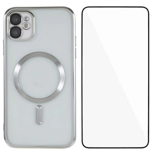 IPhone 11 magnetiskt TPU skal + skärmskydd – silver