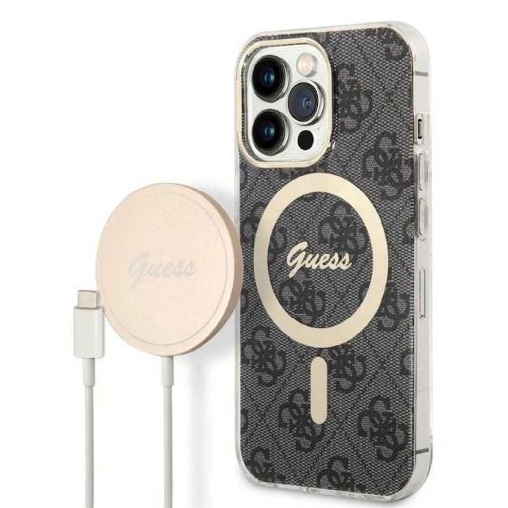 Guess Magsafe skal och laddare set för iPhone 13 Pro - svart