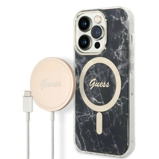 Guess Magsafe skal och laddare set för iPhone 14 Pro - svart