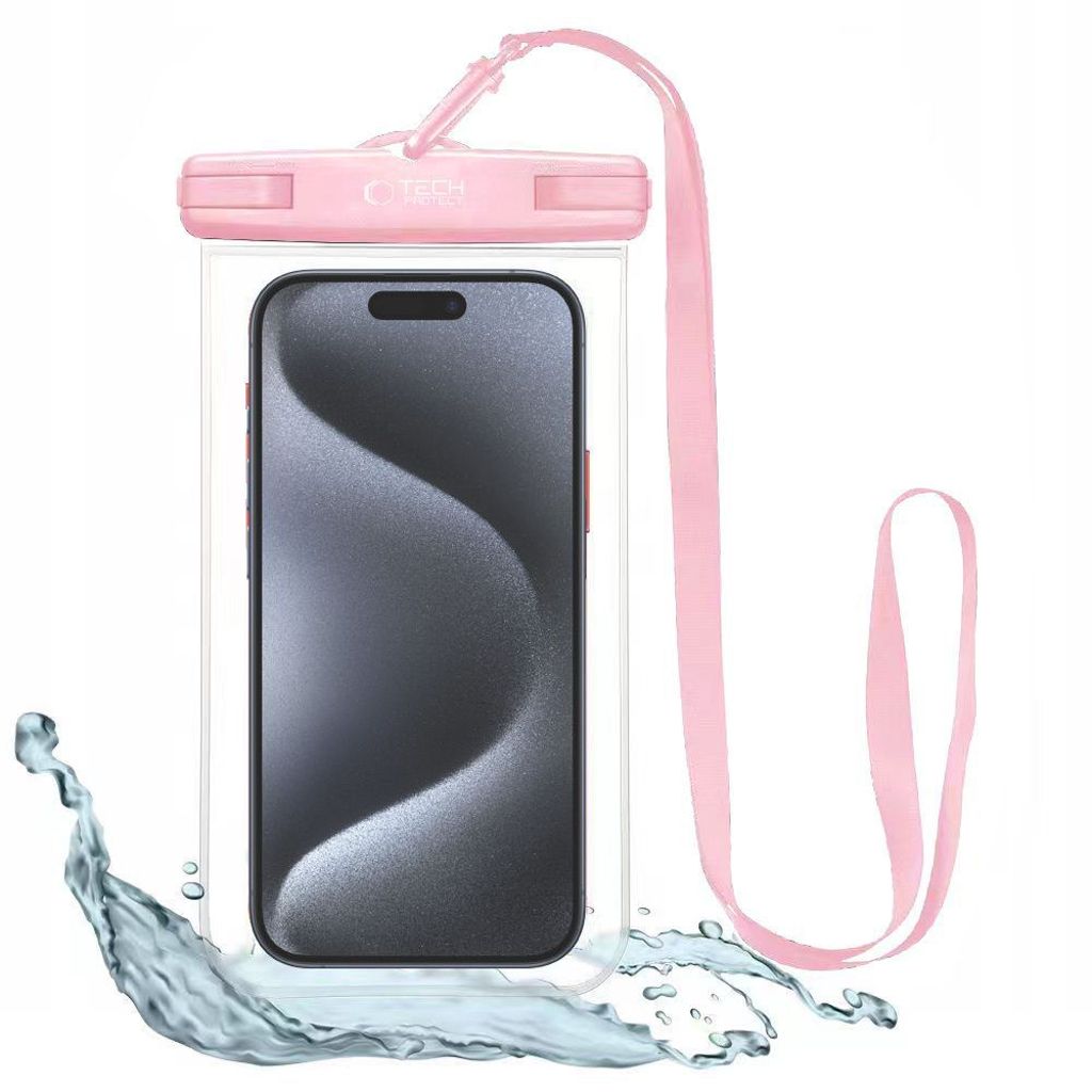 Tech-Protect UWC7 Waterproof skal för Devices Up to 6.9" - rosa