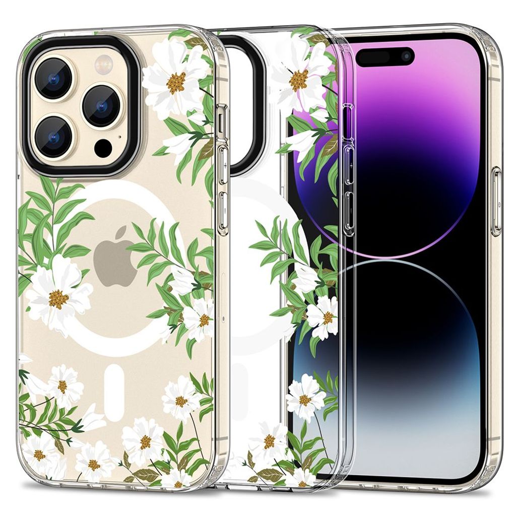 Tech-Protect MagMood MagSafe skal för iPhone 15 Pro Max - Daisies med Leaves