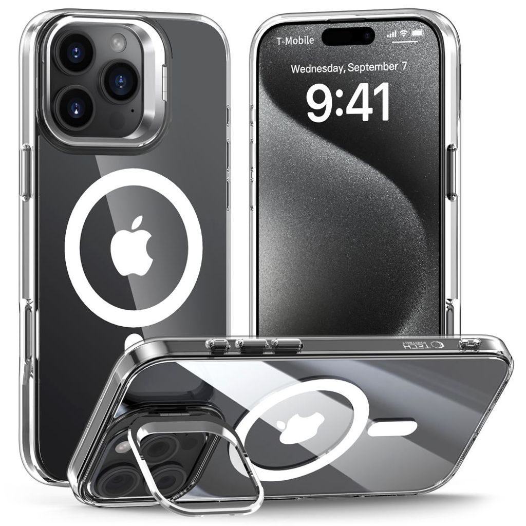 Tech-Protect MagStand MagSafe skal för iPhone 16 Pro - transparent