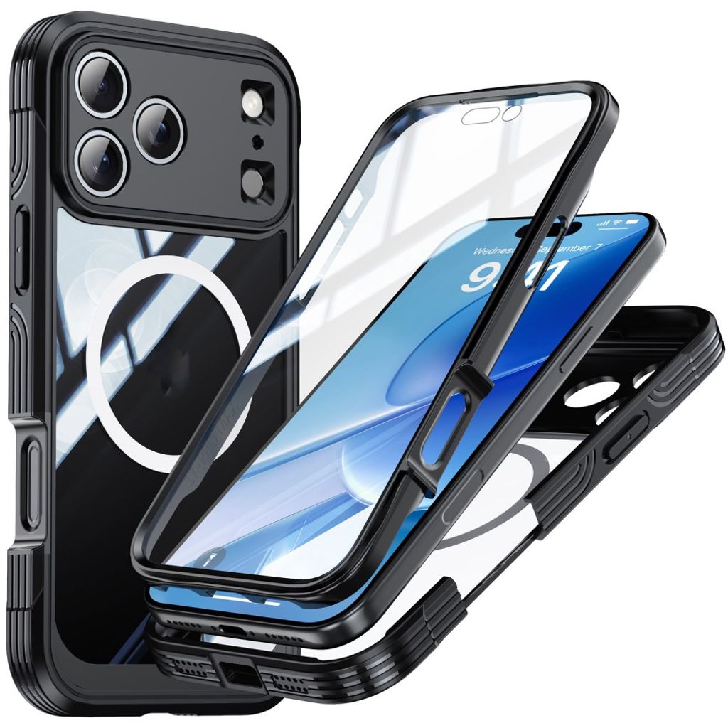 IPhone 17 Pro skal + skärmskydd – svart