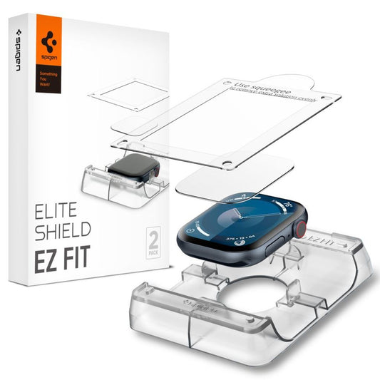 Spigen Elite Shield "EZ FIT" skärmskydd för Apple Watch 10 (42mm), 2-pack