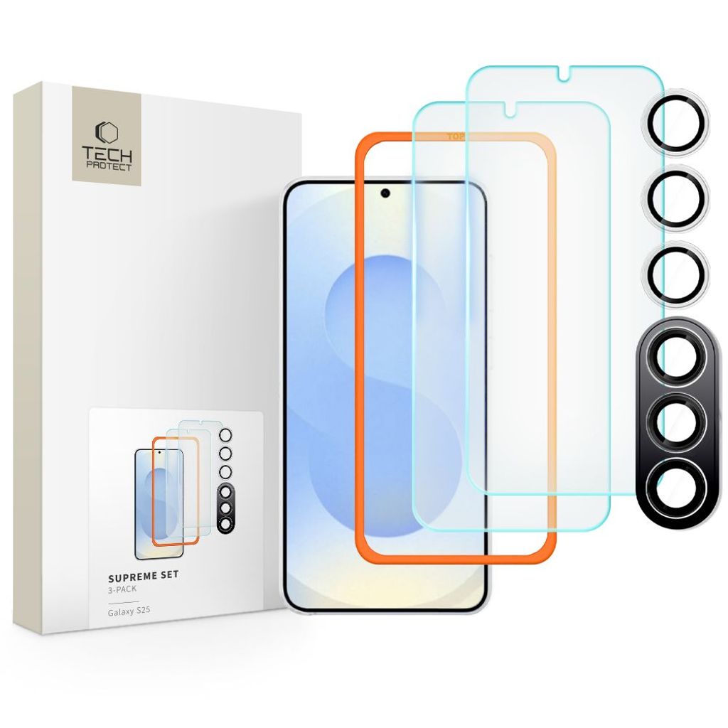 Tech-Protect Supreme Set 2x Screen & linsskydd för Samsung Galaxy S25