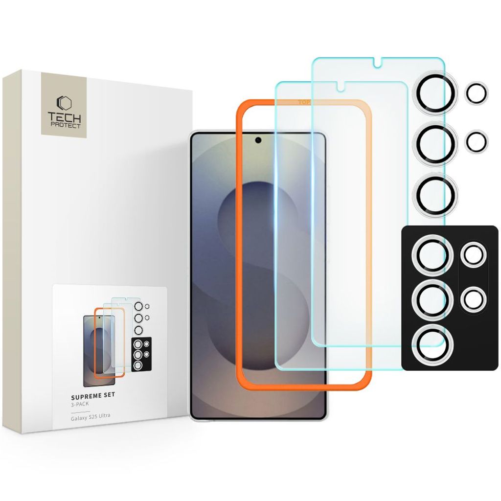 Tech-Protect Supreme Set 2x Screen & linsskydd för Samsung Galaxy S25 Ultra