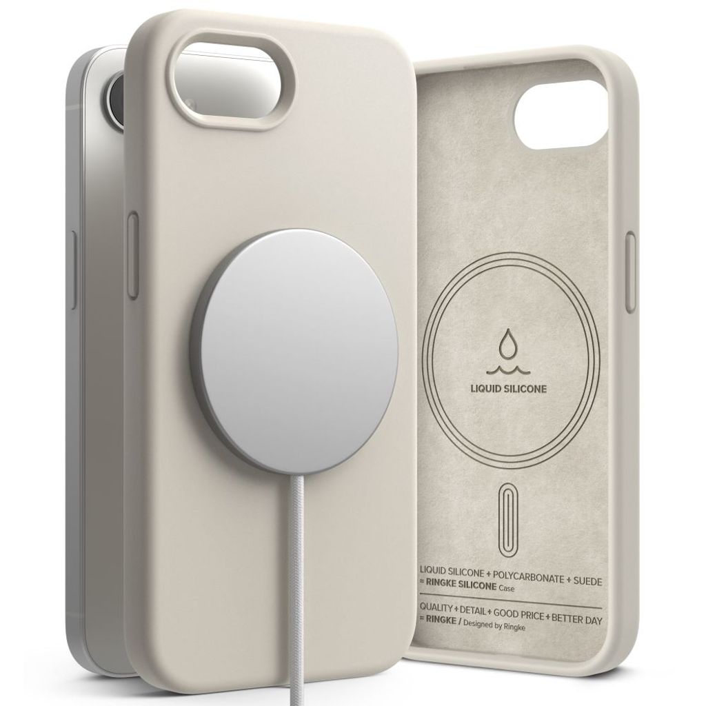 Ringke silikon Magsafe skal för iPhone 16e - beige