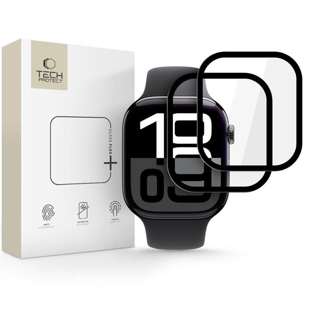 Tech-Protect Glass Flex+ Hybrid skärmskydd för Apple Watch 10 46mm, 2-pack