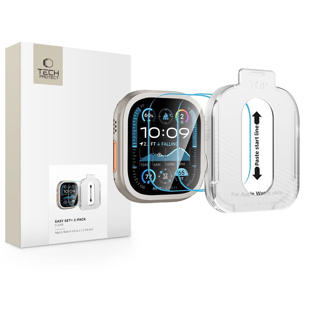 Tech-Protect Easy Set+ skärmskydd för Apple Watch Ultra 1/2 49mm, 2-pack