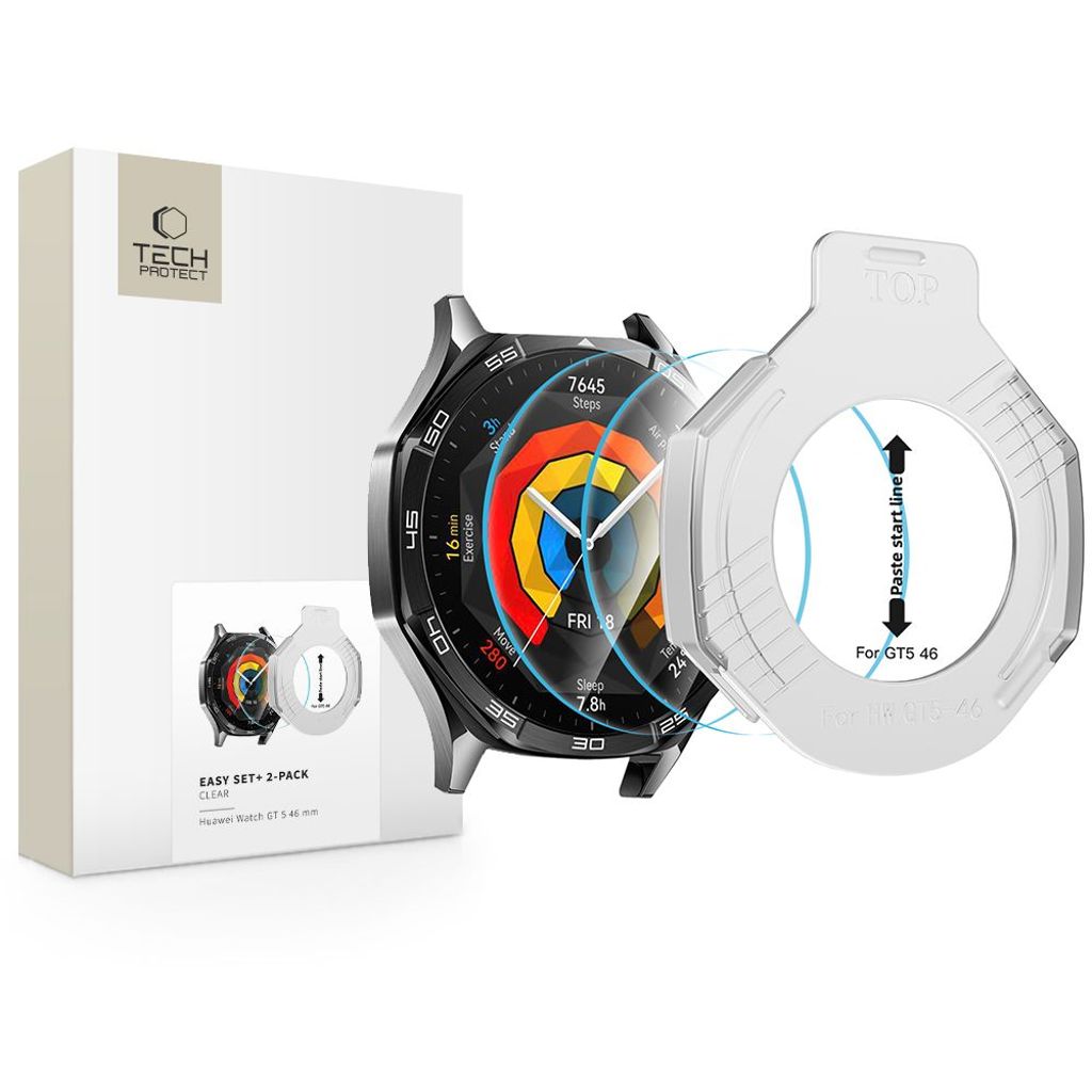 Tech-Protect Easy Set+ skärmskydd för Huawei Watch GT 5, 2-pack
