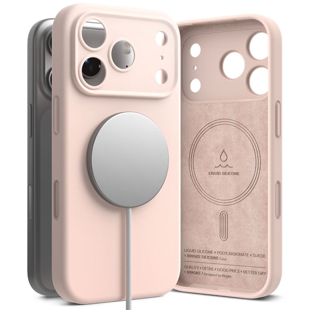 Ringke silikon Magnetic MagSafe skal för iPhone 17 Pro Max - rosa