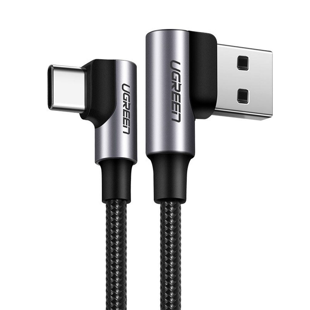 Ugreen Angled USB-A to USB-C kabel 3A, 2m - grå