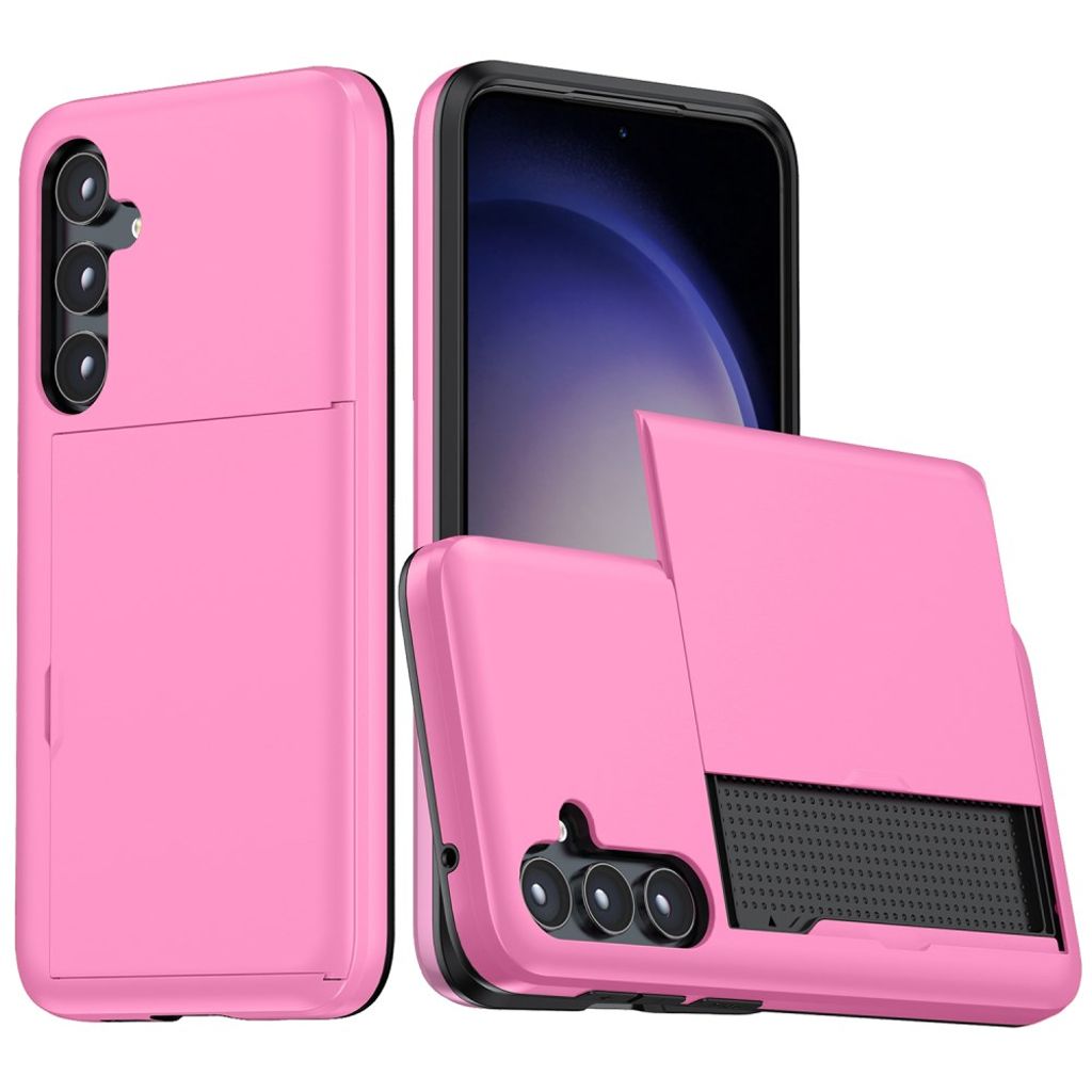Samsung Galaxy S24 Plus case with slide card holder - Pink