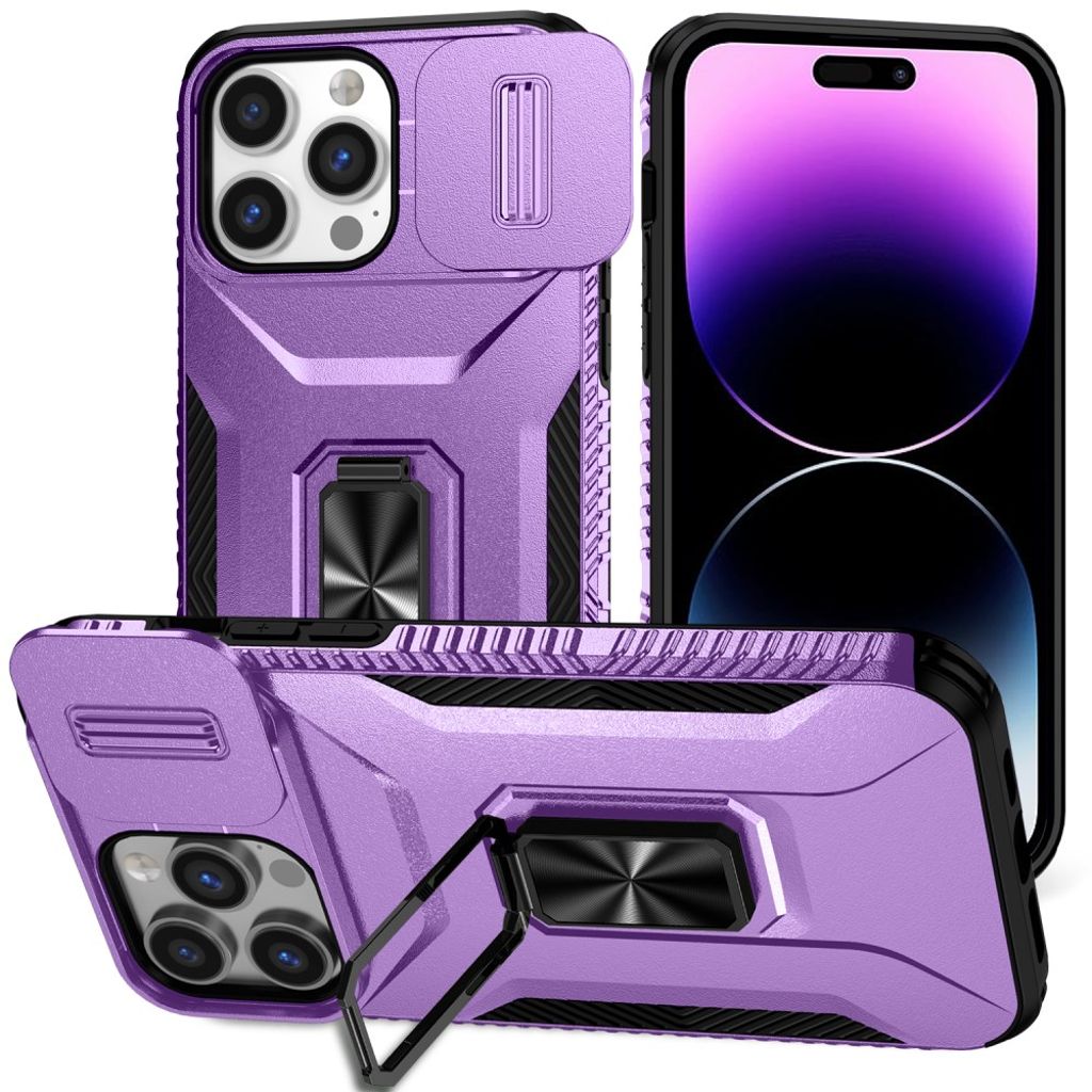 iPhone 14 Pro Max Case Kickstand/Camera Protector - Purple