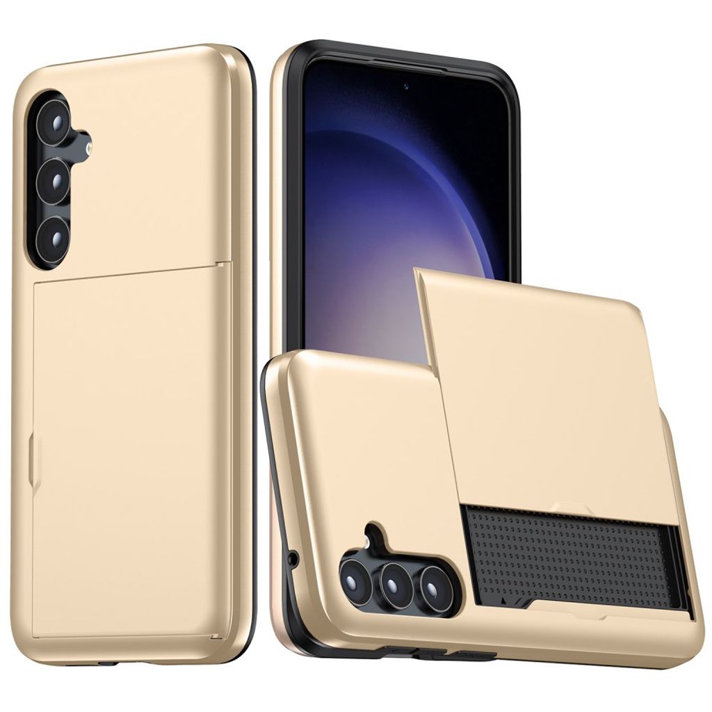 Samsung Galaxy S23 FE case with slide card holder - Gold