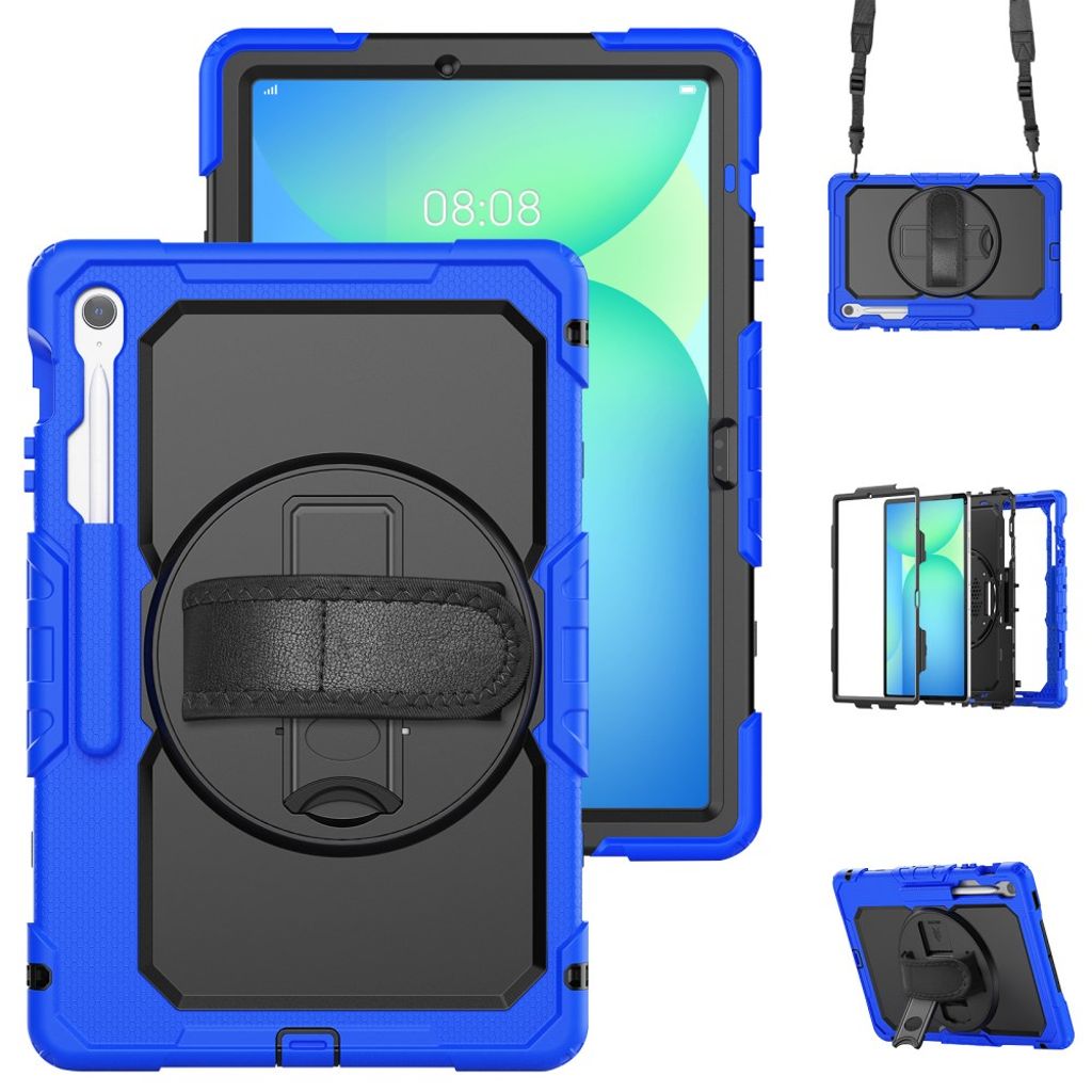 Samsung Galaxy Tab S10 FE Plus Case with Shoulder Strap - Dark Blue