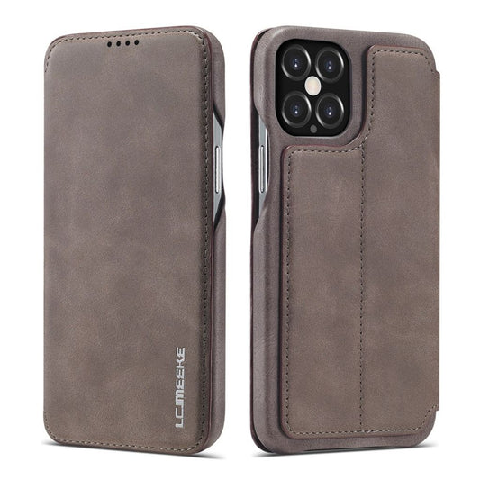 LC.IMEEKE iPhone 12 Pro / 12 plånboksfodral med stativ - grå
