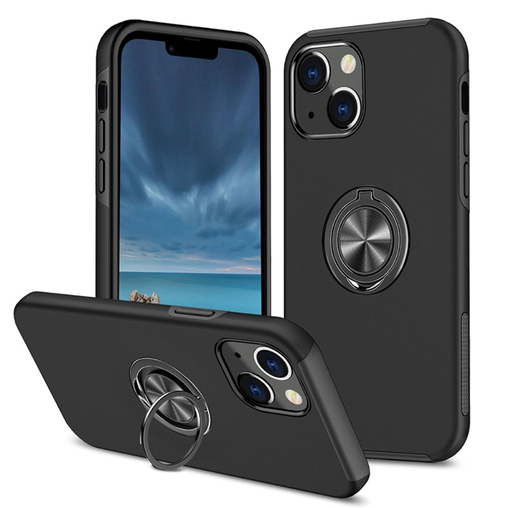 Protective case with ring holder for iPhone 14 - Black