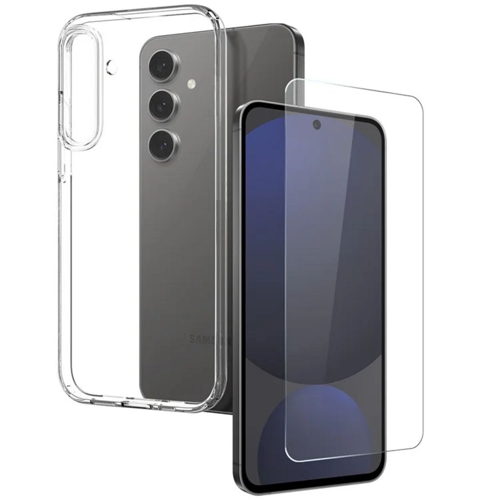 NORTHJO Samsung Galaxy S25 TPU skal with skärmskydd – transparent