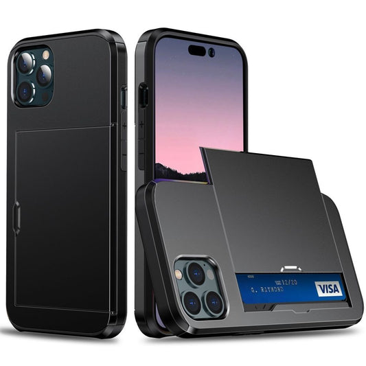 IPhone 15 Pro case with a card holder - Black
