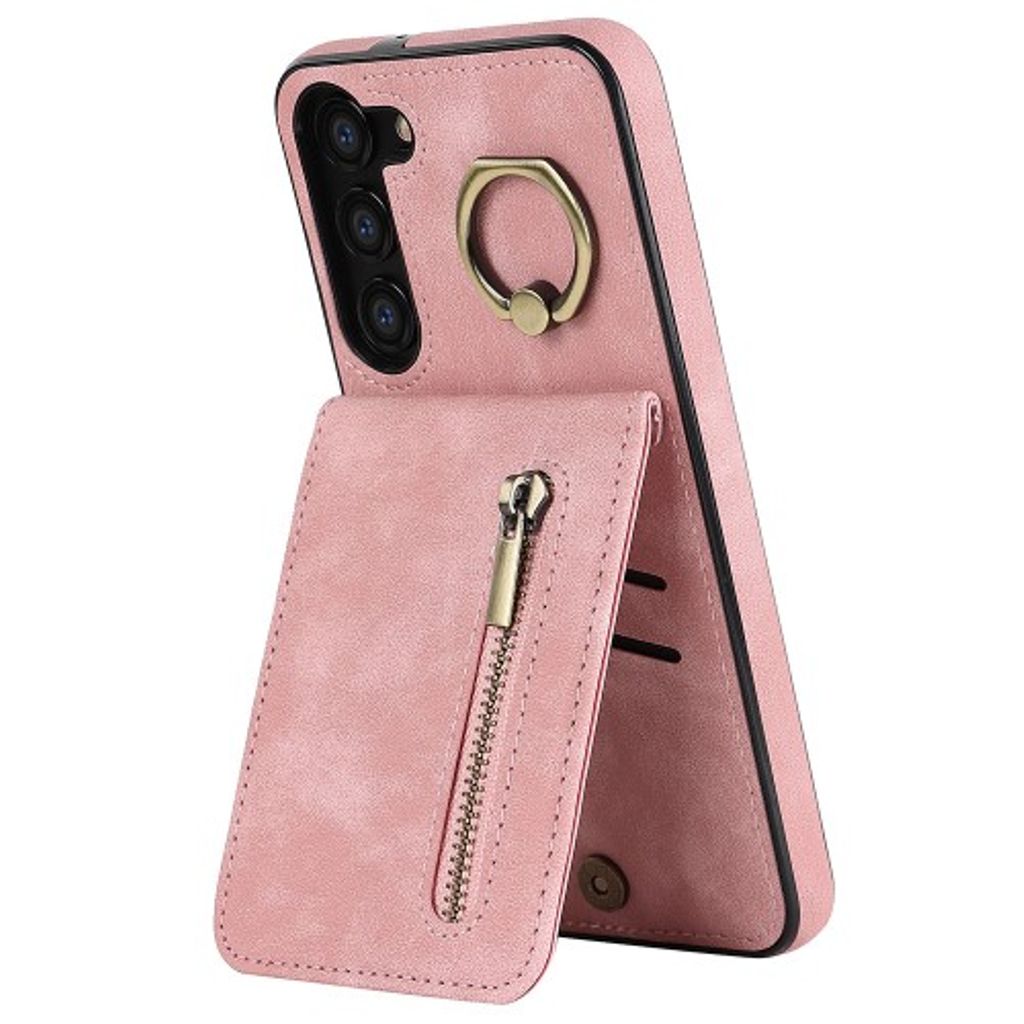 Samsung Galaxy S23 Wallet Case with Ring Holder - Pink