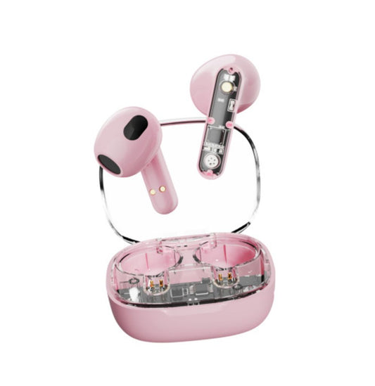 Streetz T150, transparent TWS hörlurar - rosa